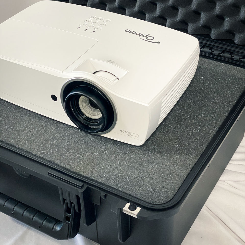 Projector in a case, part of an Open Air Cinema complete system