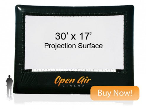 Open Air Cinema 30' Elite inflatable movie screen at a community event