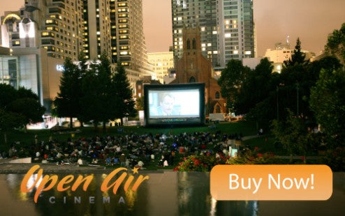 Large Open Air Cinema Elite outdoor movie screen at a community event