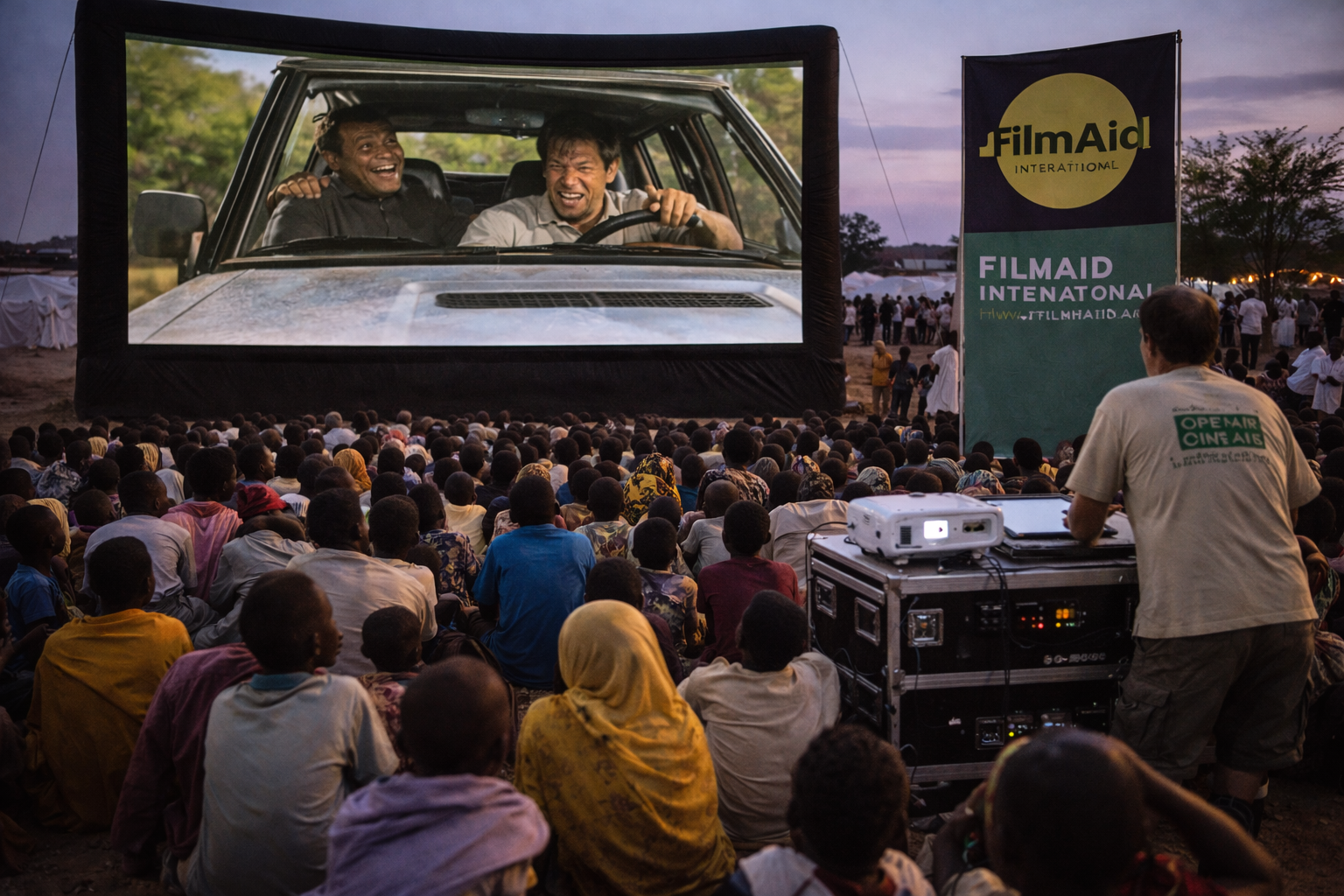 Thousands of Refugees Enjoy Outdoor Movies in Tanzania, Africa