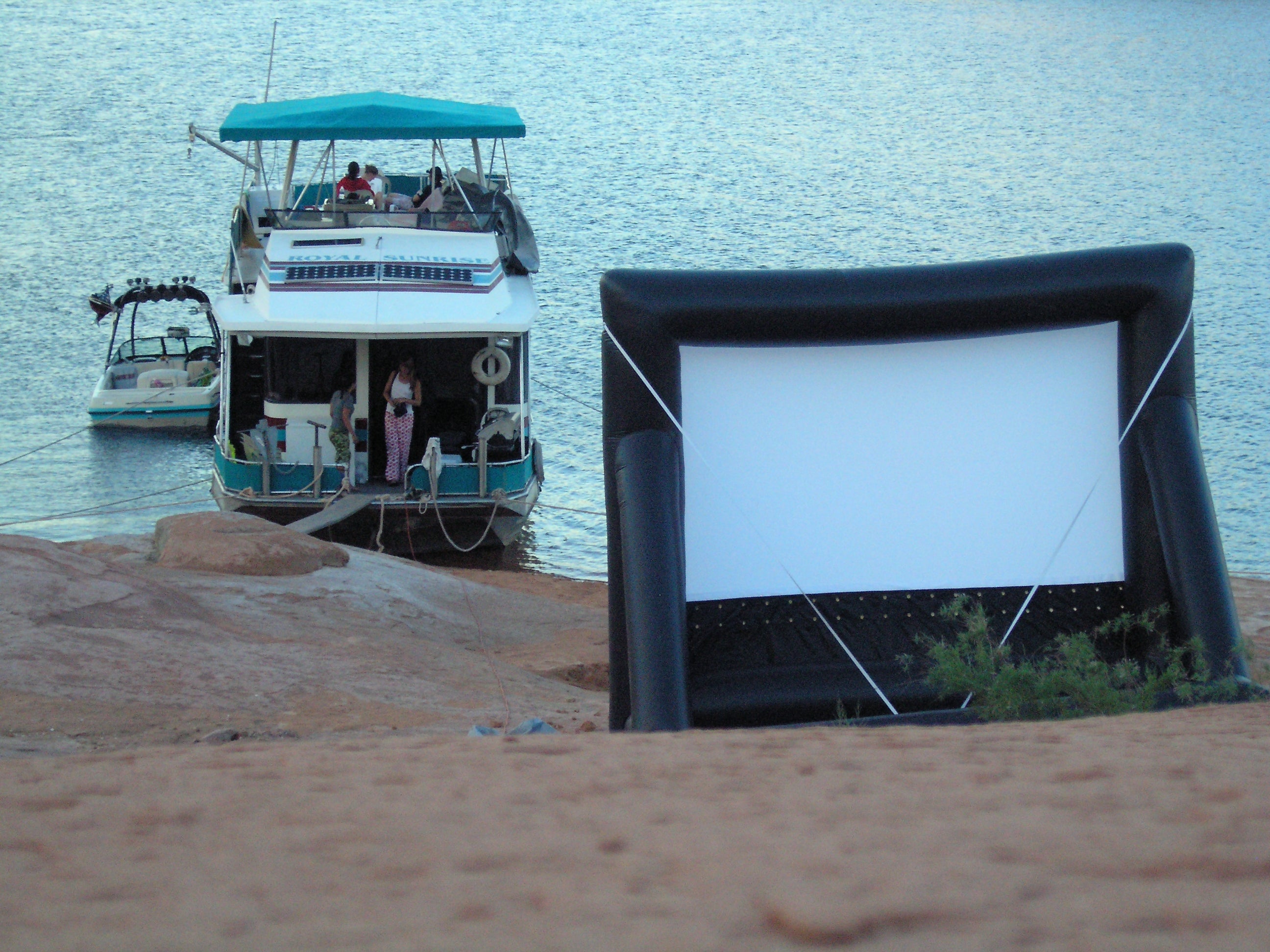 Boat-in Cinema on an Inflatable Screen