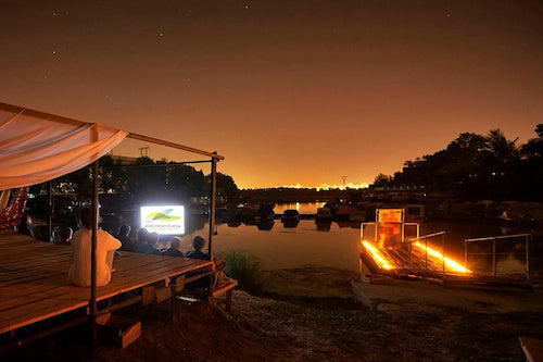 open air cinema event by the river