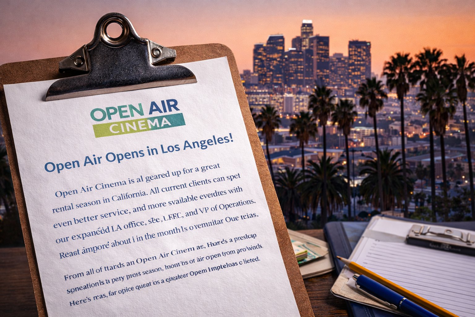 Open Air Cinema Opens New Office in Los Angeles, California