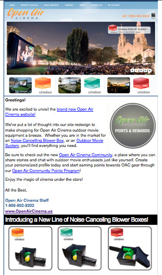 OAC Newsletter: The New Open Air Cinema