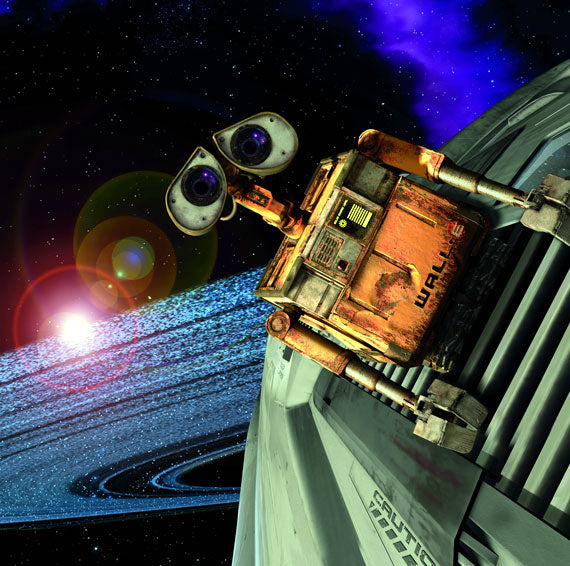 WALL-E and EVE in space in the film WALL-E