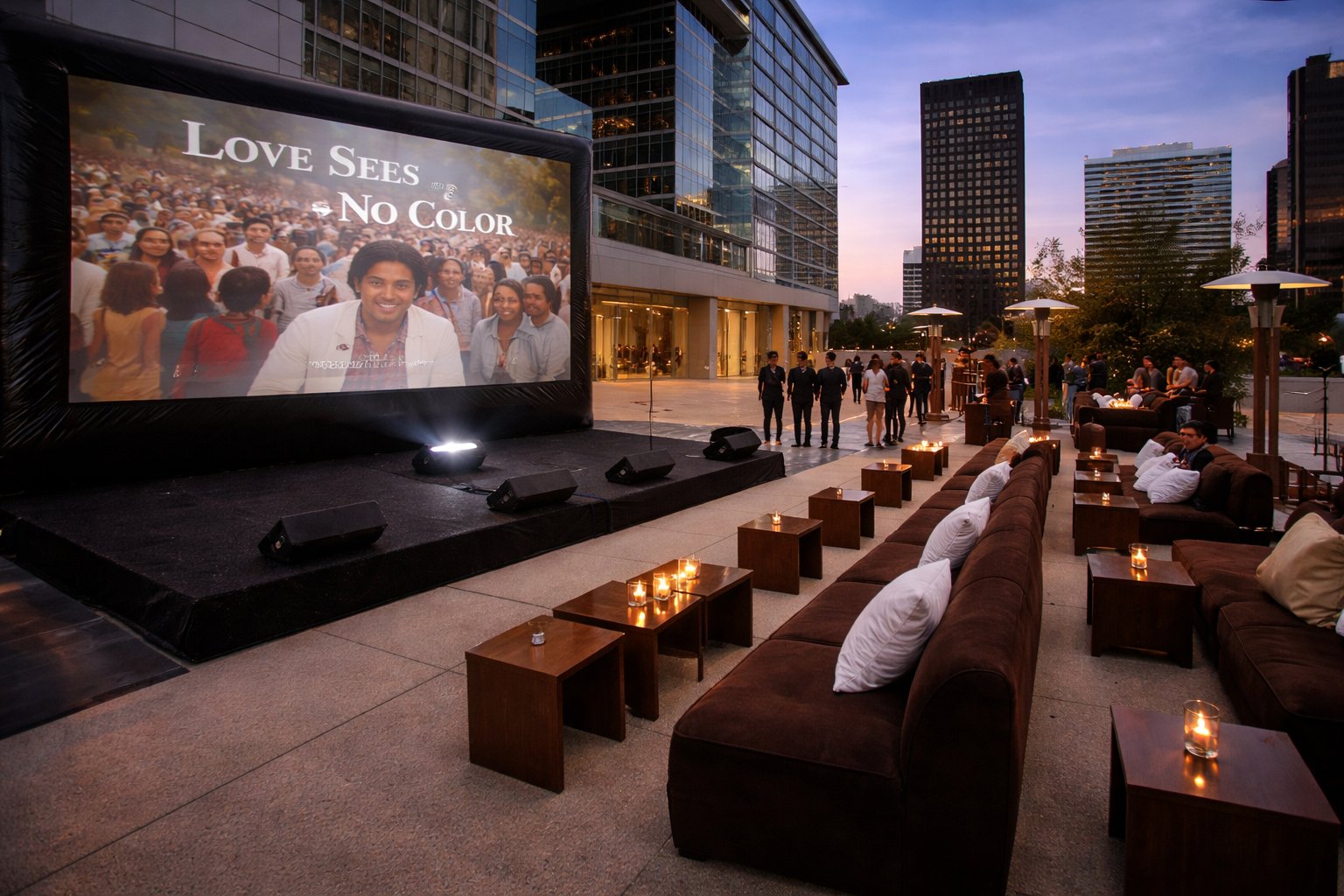 Cher Hosts Love Sees No Color on an Inflatable Outdoor Movie Screen