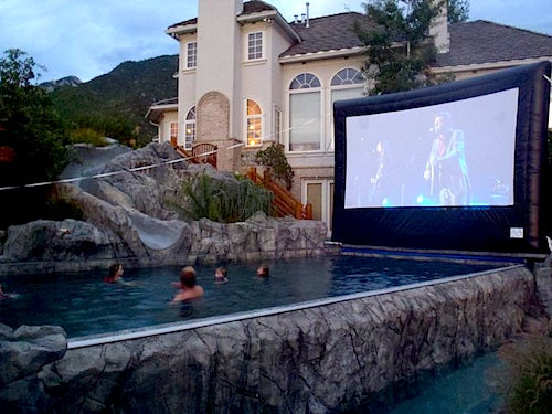 A Poolside Cinema Experience With Your Open Air Cinema Outdoor Movie Screen System