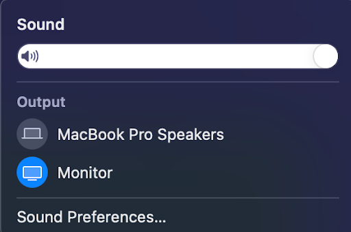 Choosing the sound output device on your Mac