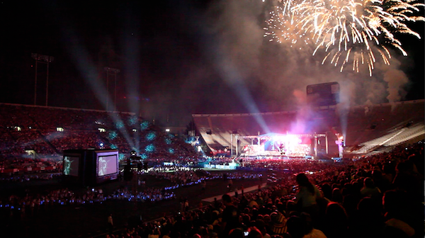 Open Air Cinema is Center of Attention at Stadium of Fire Fourth of July Celebration