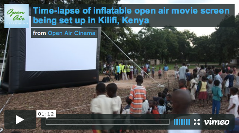 Time Lapse of Open Air Screen in Kilifi, Kenya