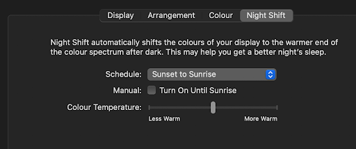 Turn off Night Shift for accurate projector colors