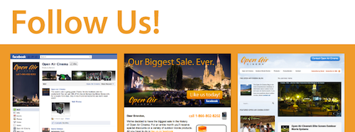 Follow Open Air Cinema on Facebook, Twitter Or Through the Outdoor Movie Newsletter, or Blog