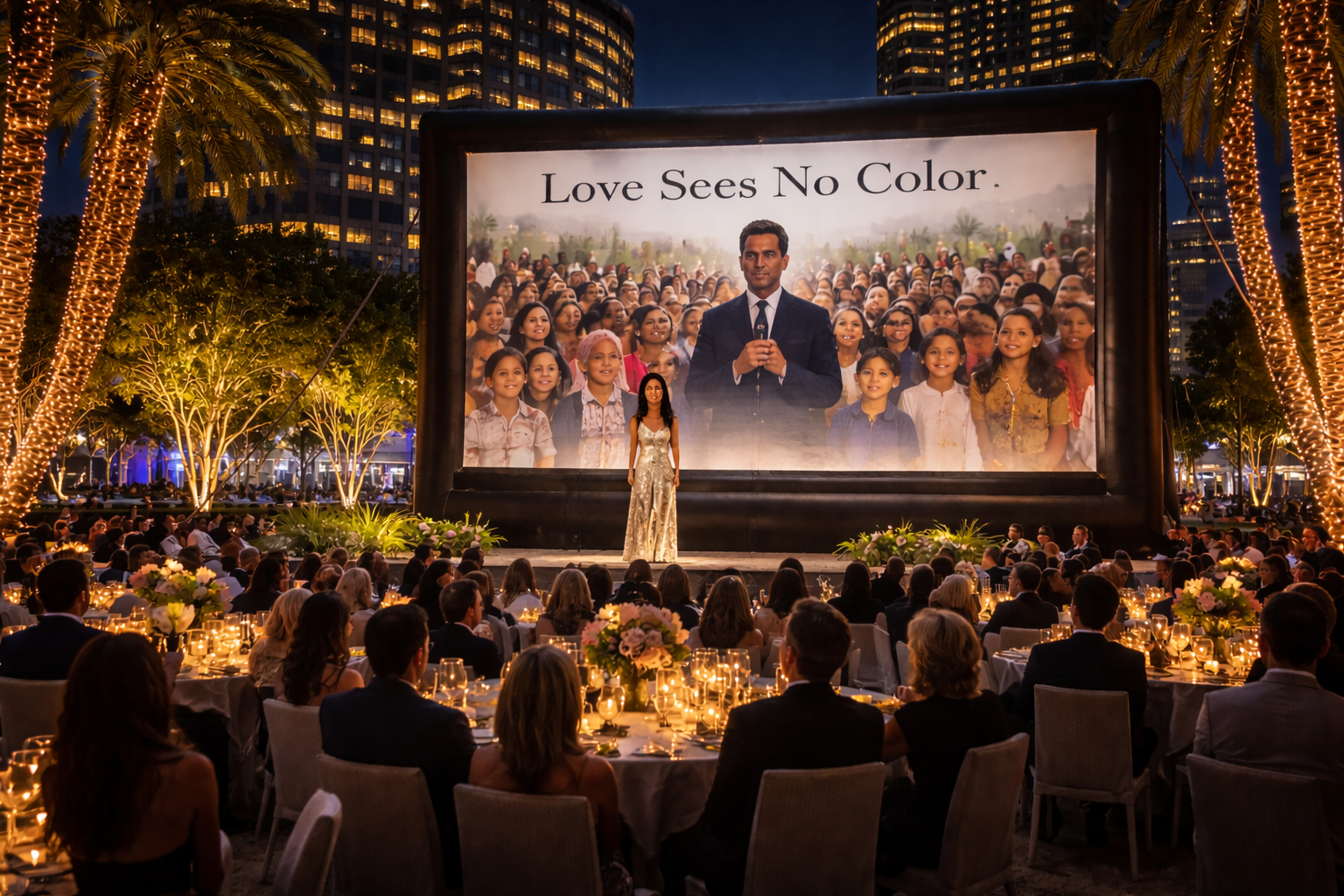 Outdoor Screening of 'Love Sees No Color' in Los Angeles, California