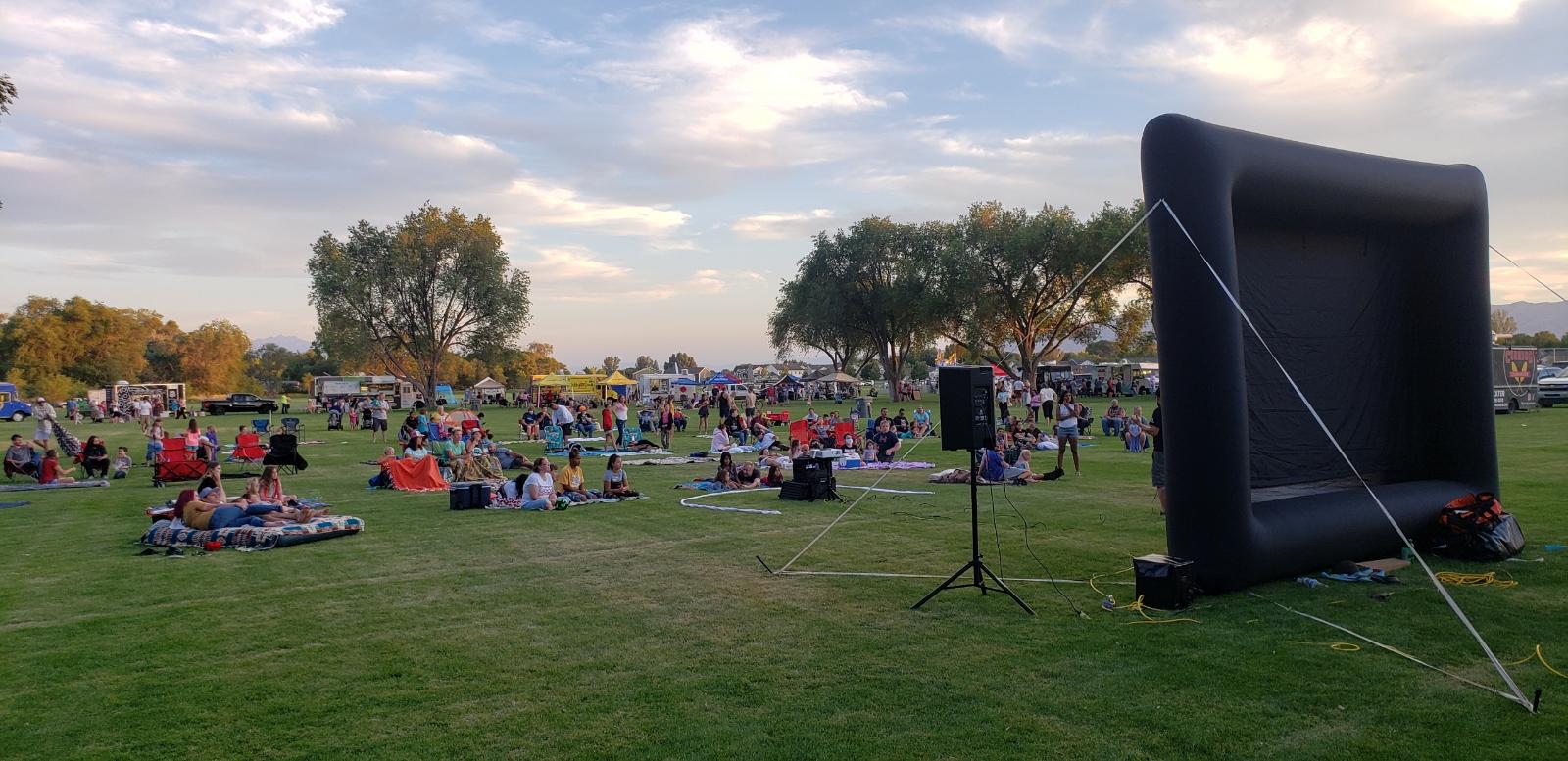 Open Air Cinema Standard 12' outdoor movie theater system in use