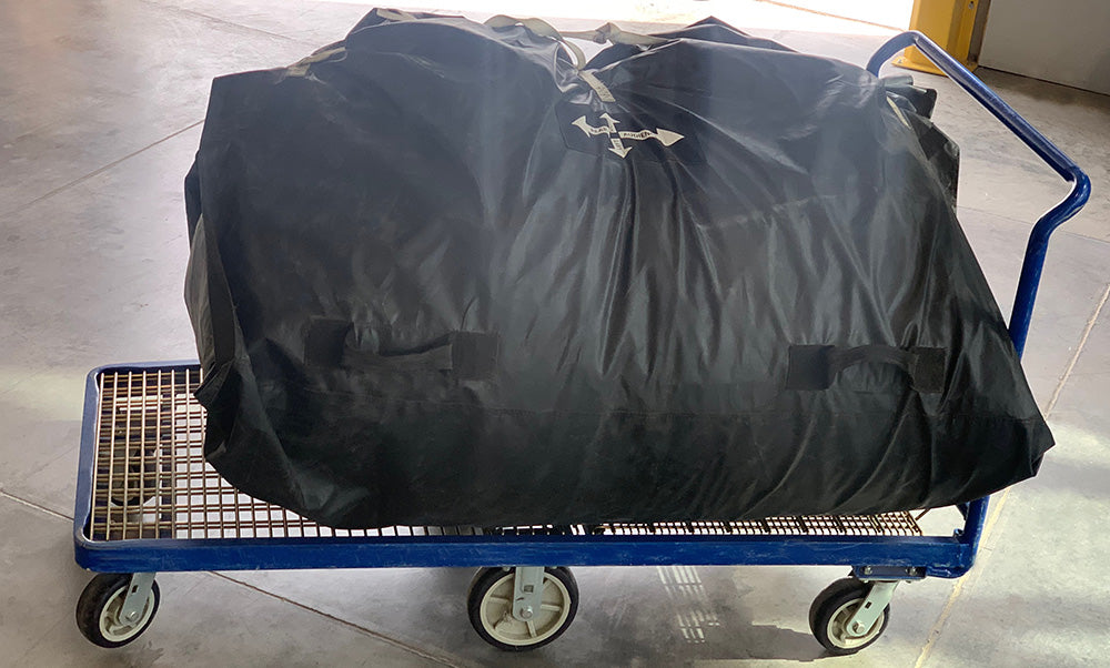 Open Air Cinema Elite 40' screen packed for transport